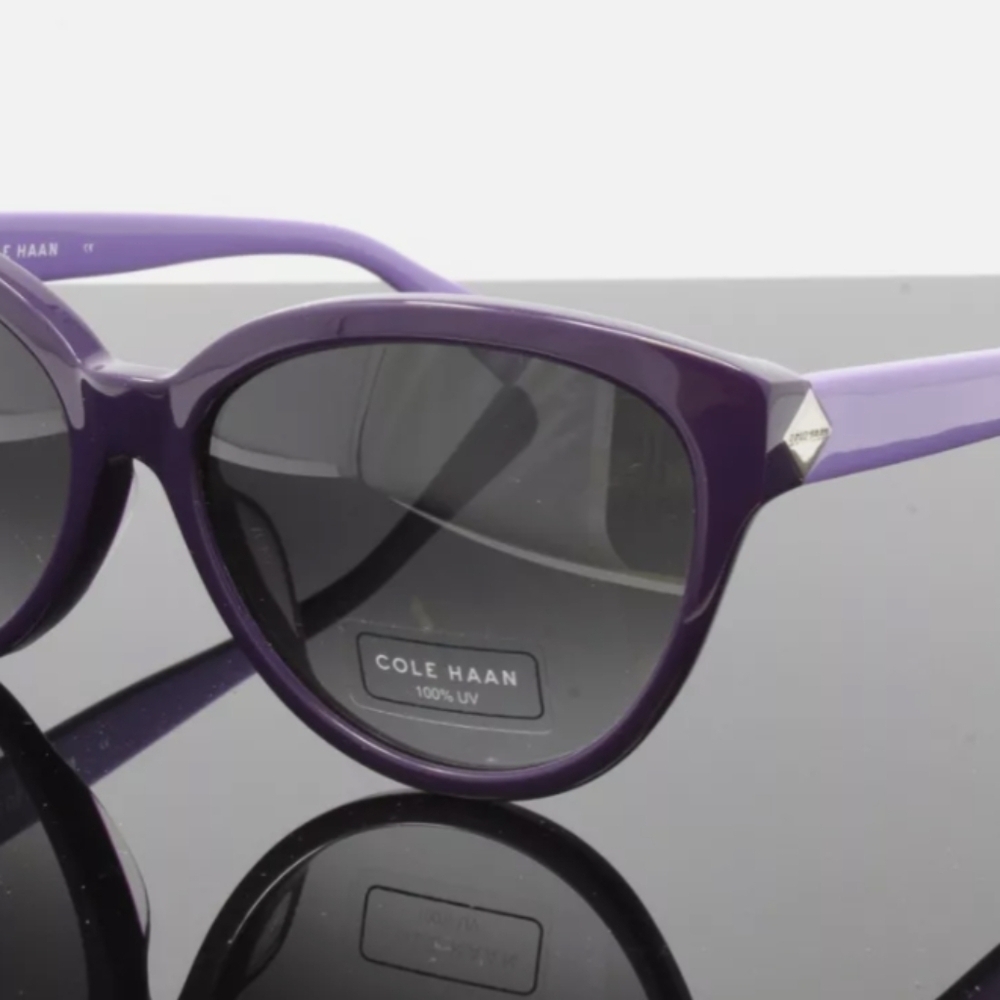 Cole Haan Sunglasses Purple Lavender Gradient Charcoal Gray Polarized UV Lenses - Picture 2 of 10